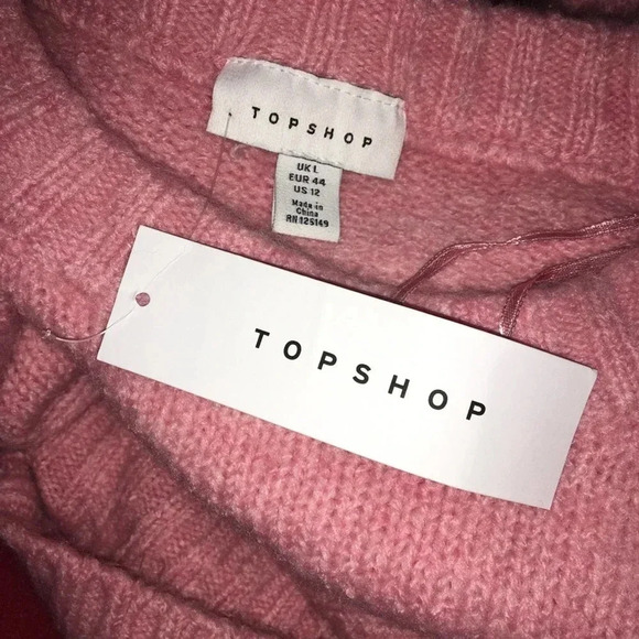 TopShop Deep Hem Supersoft Sweater Pullover Pink L - Picture 6 of 7